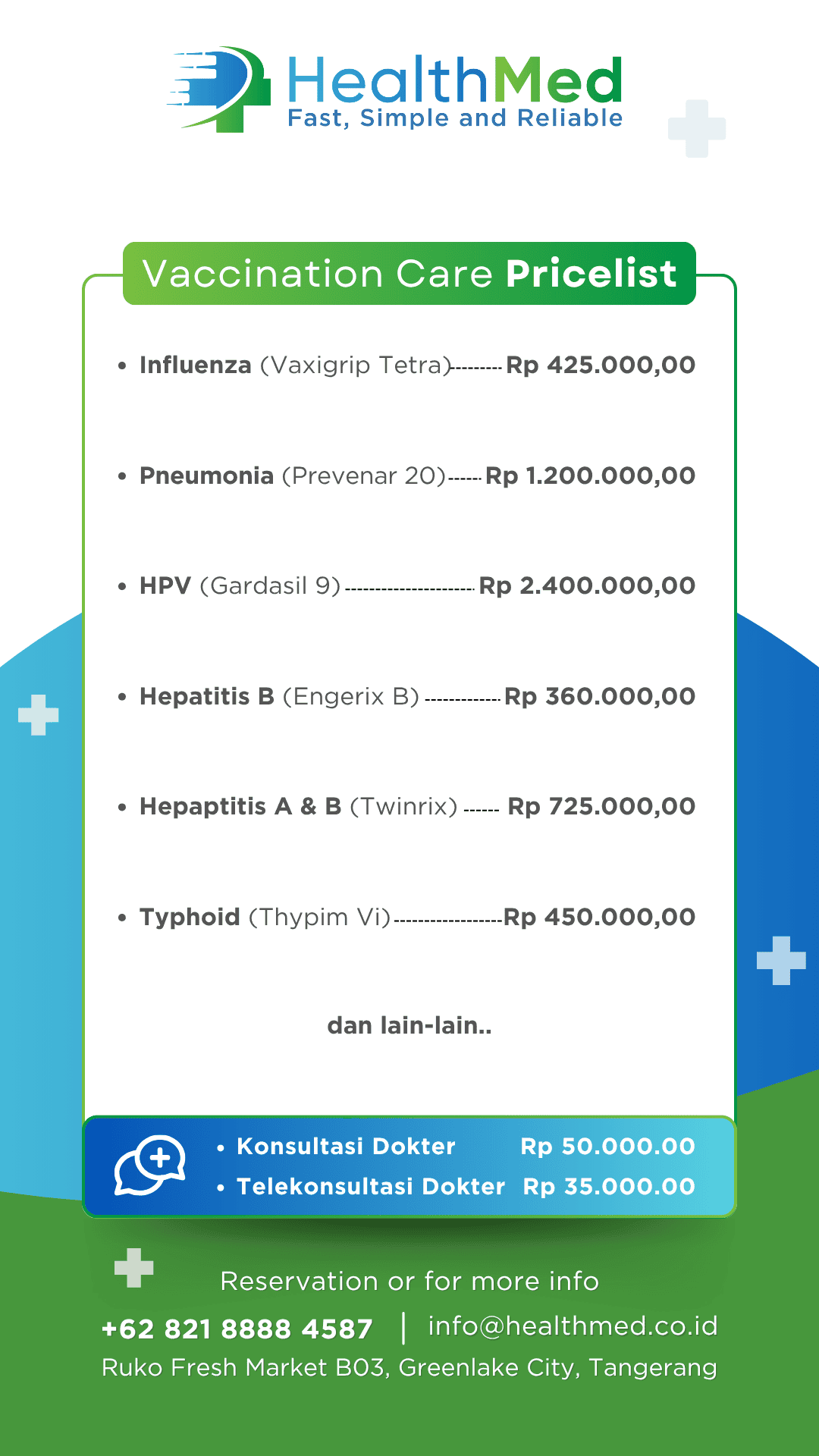 Biaya Vaksinasi HealthMed