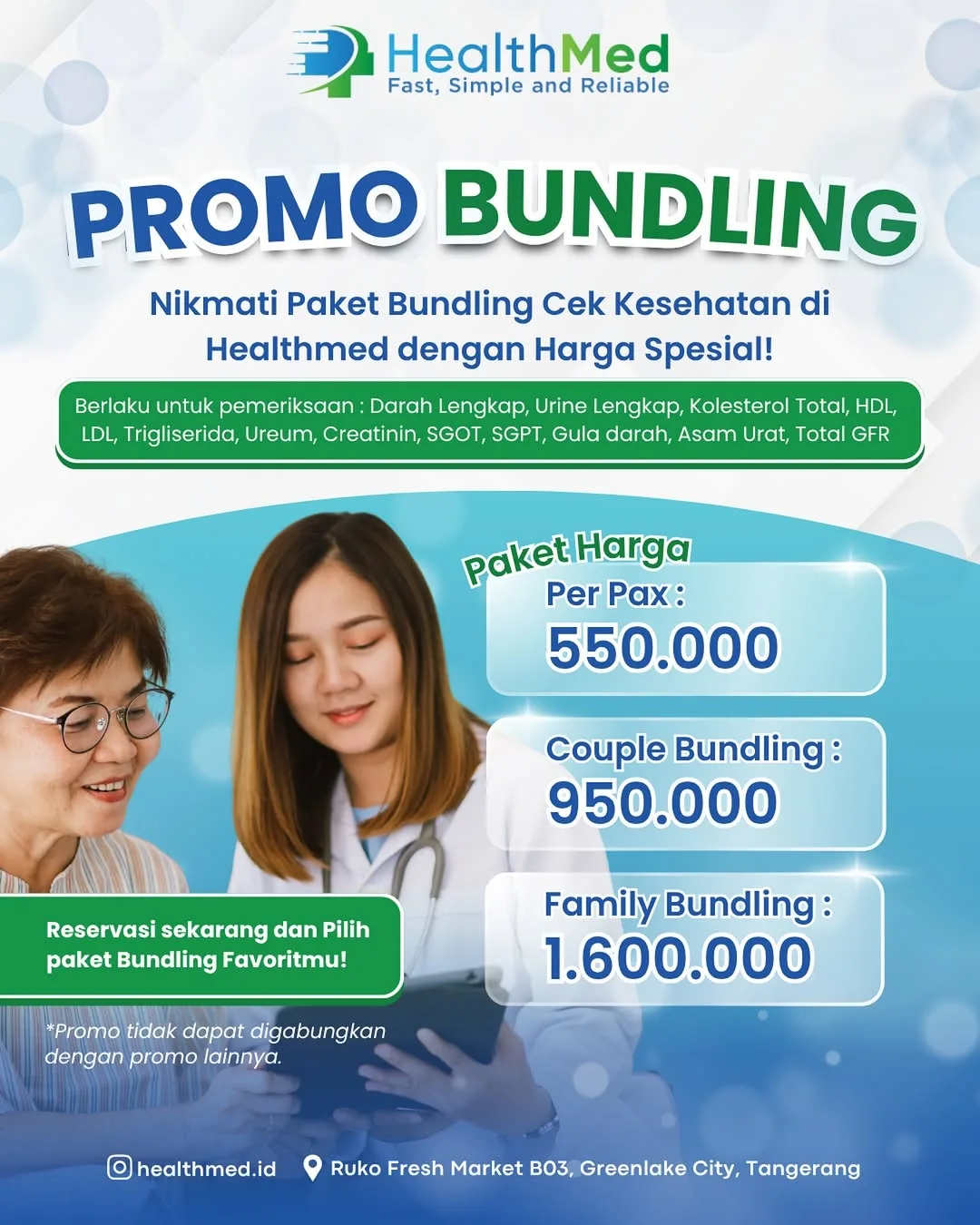 Paket MCU Lengkap untuk individual, pasangan, maupun keluarga