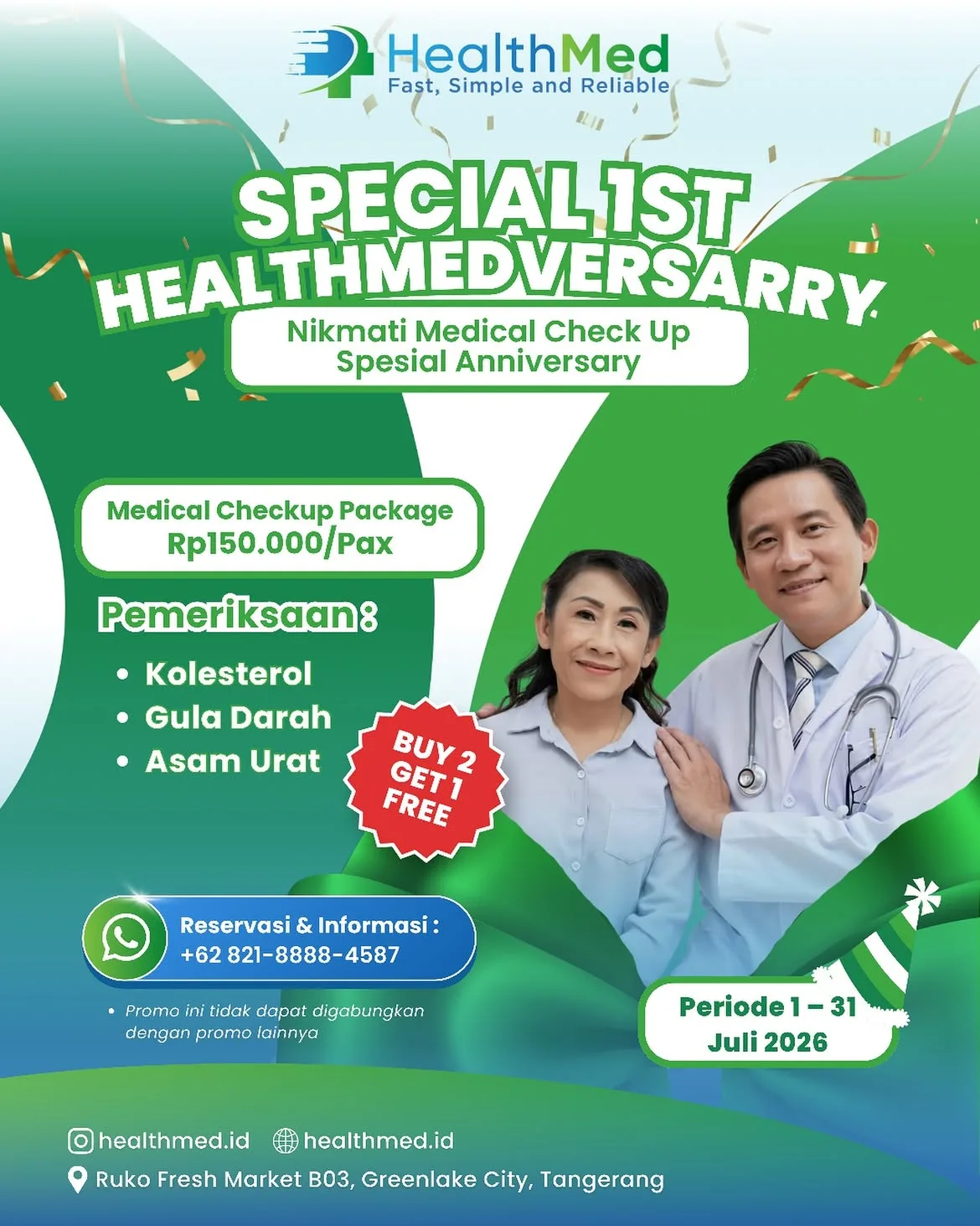 Promo HealthMed 1 Year Anniversary Medical Check Up Individual