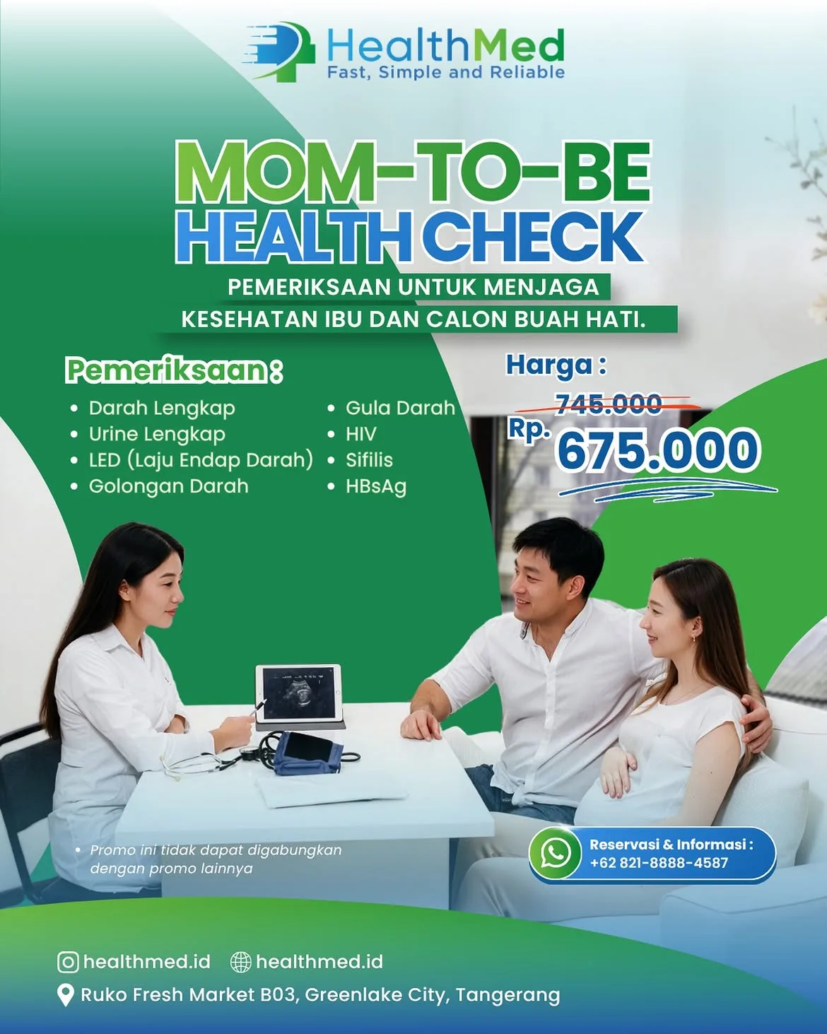 Mom-To-Be Health Check, Pemeriksaan Lengkap Hanya Rp 675rb